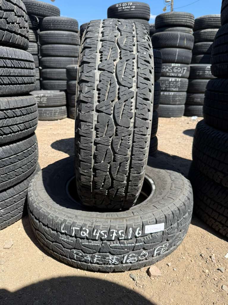 LT245/75R16  Pair (2 Used Tires) Bridgestone Dueler A/T Revo 3