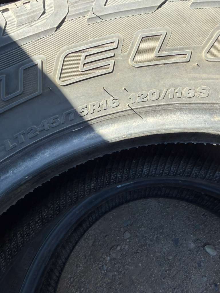 LT245/75R16  Pair (2 Used Tires) Bridgestone Dueler A/T Revo 3