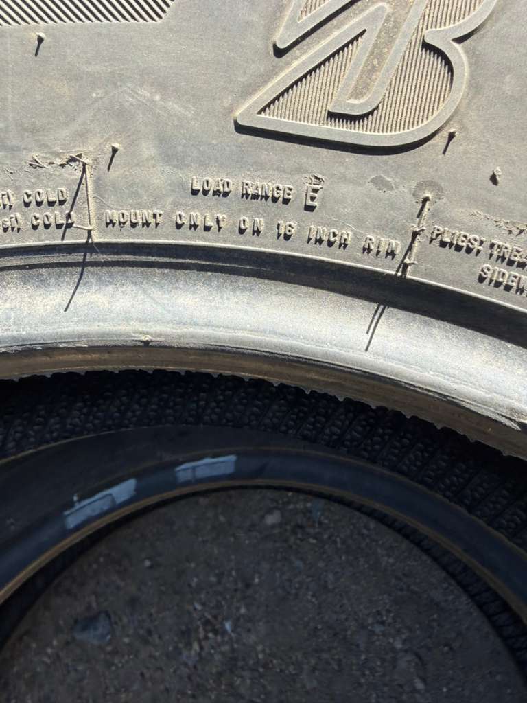 LT245/75R16  Pair (2 Used Tires) Bridgestone Dueler A/T Revo 3