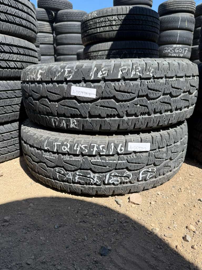 LT245/75R16  Pair (2 Used Tires) Bridgestone Dueler A/T Revo 3