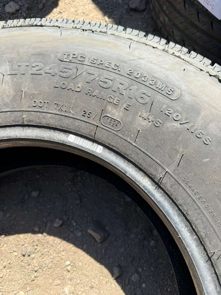 LT245/75R16 Single (1 Used Tire) Bridgestone V-Steel