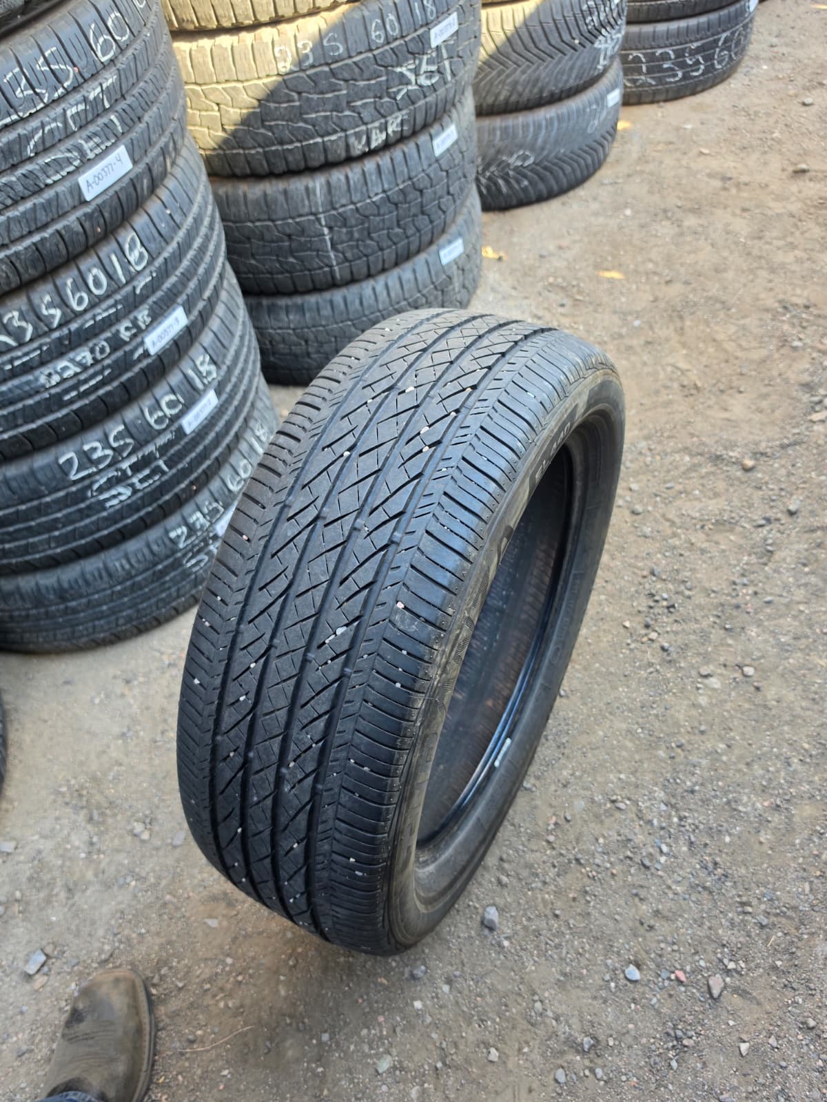 215/55R18 Pair (4 Used Tires) Bridgestone Turanza EL