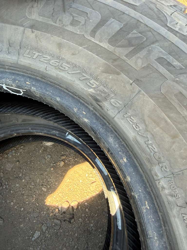 LT265/75R16 Pair (2 Used Tires) Laufenn X Fit AT