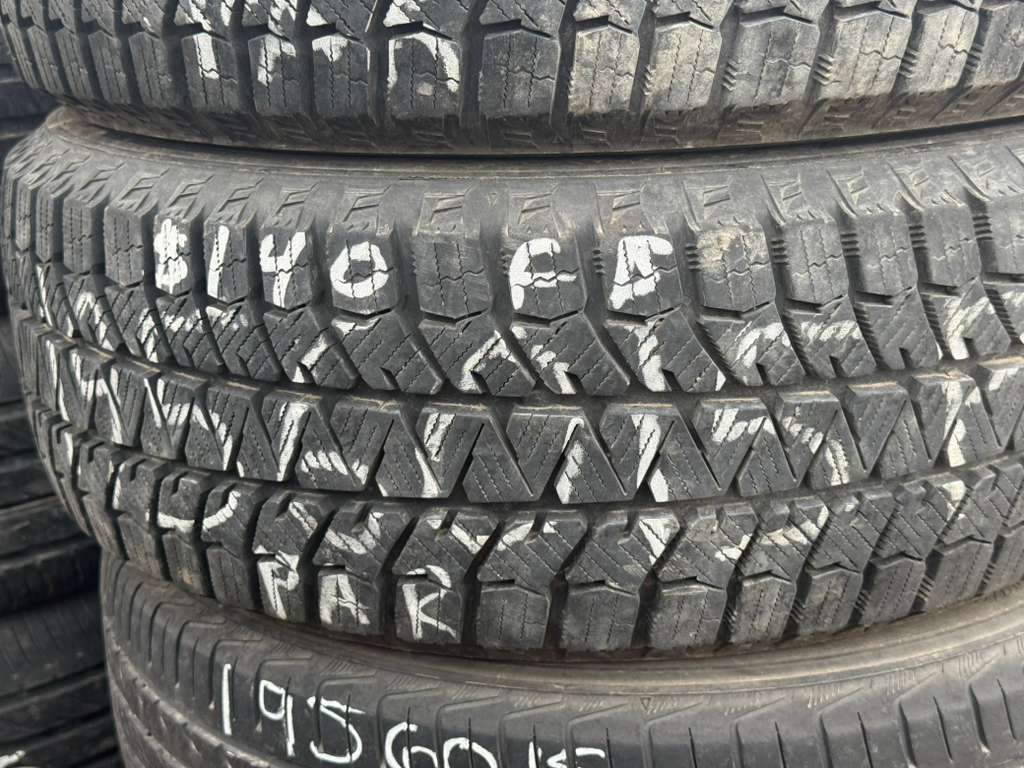 195/60R15 Pair (2 Used Tires)  Bridgestone Blizzak WS90 Winter (Studless)