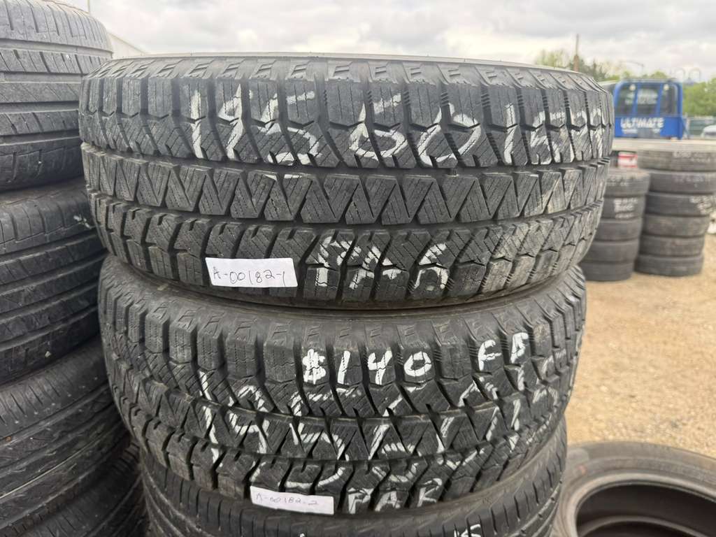 195/60R15 Pair (2 Used Tires)  Bridgestone Blizzak WS90 Winter (Studless)