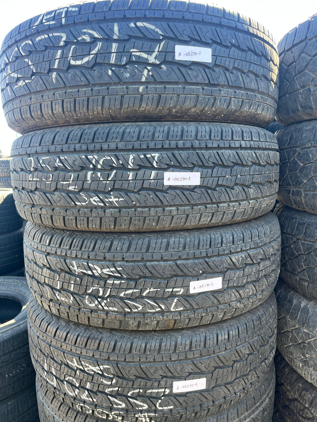 255/70R17 Set (4 Used Tires) General Grabber(HTS)