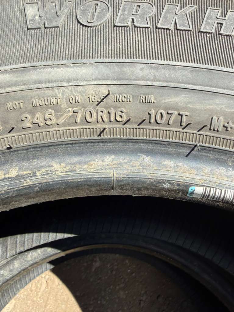 245/70R16 Pair (2 Used Tires) Goodyear Wrangler Workhorse HT