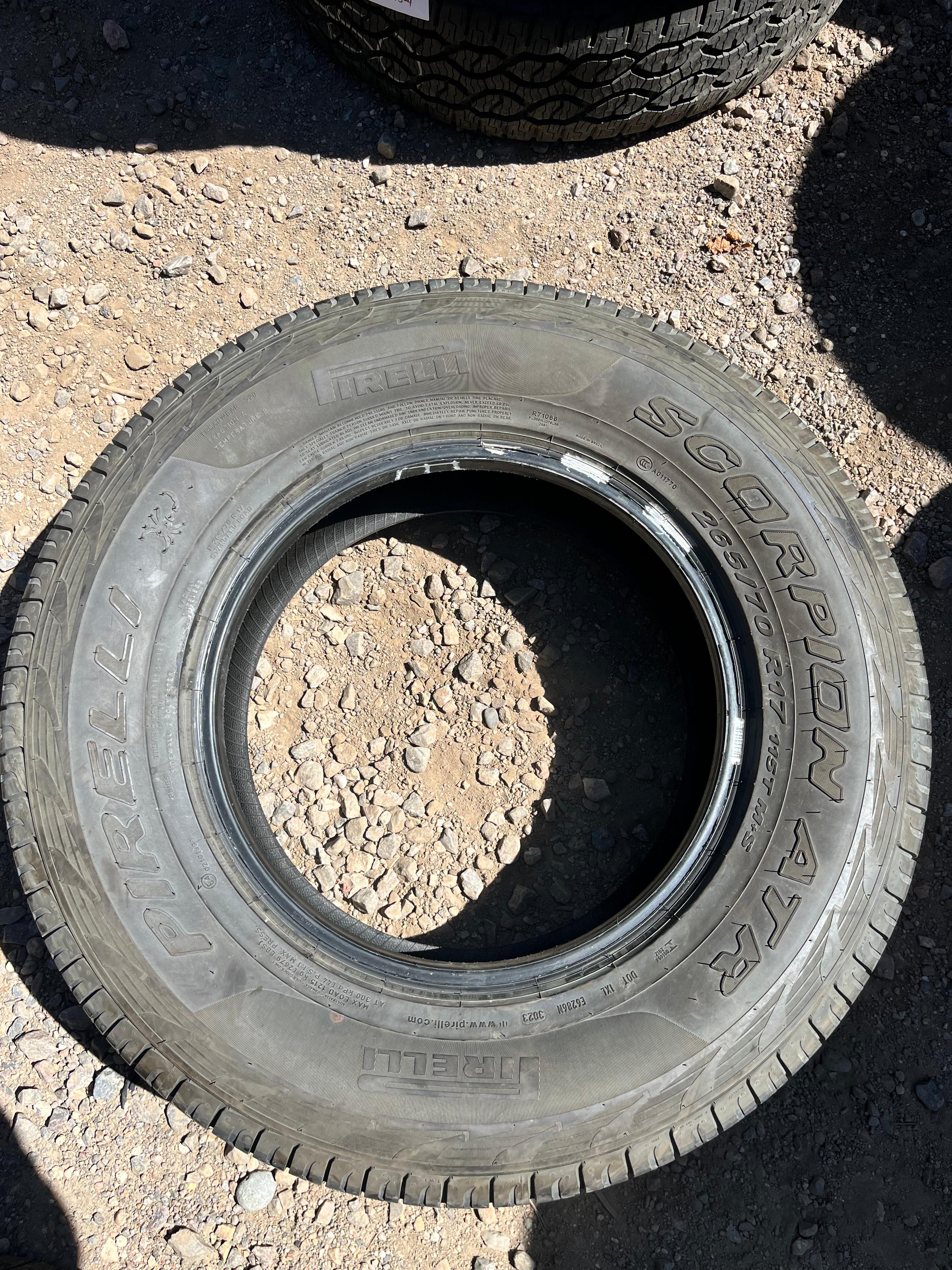 265/70R17 Set (4 Used Tires) Pirelli Scorpion (ATR)