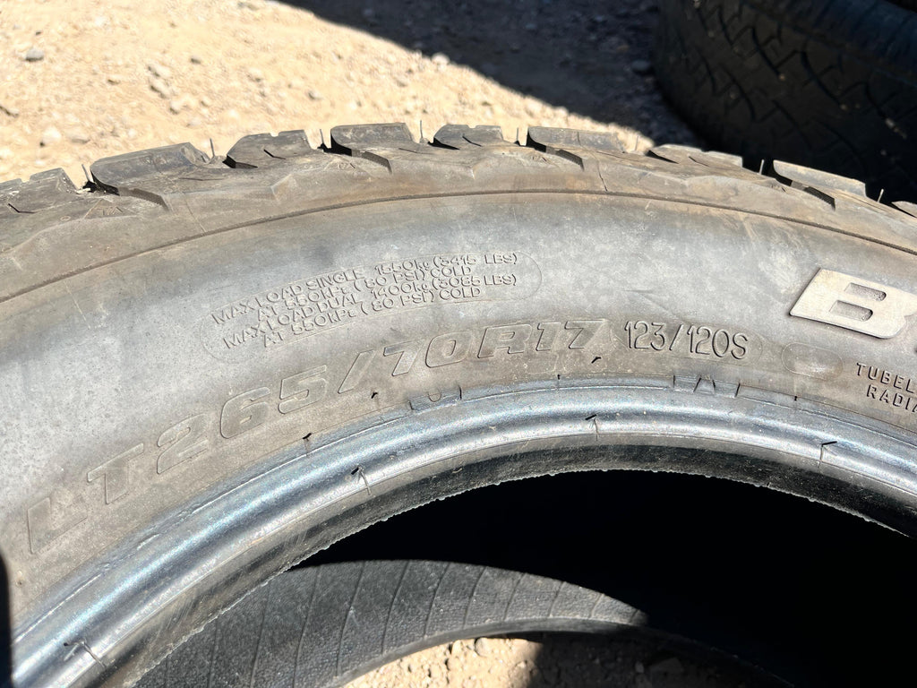 LT265/70R17 Set (4 Used Tires) BFGoodrich Baka Champion (KO3)