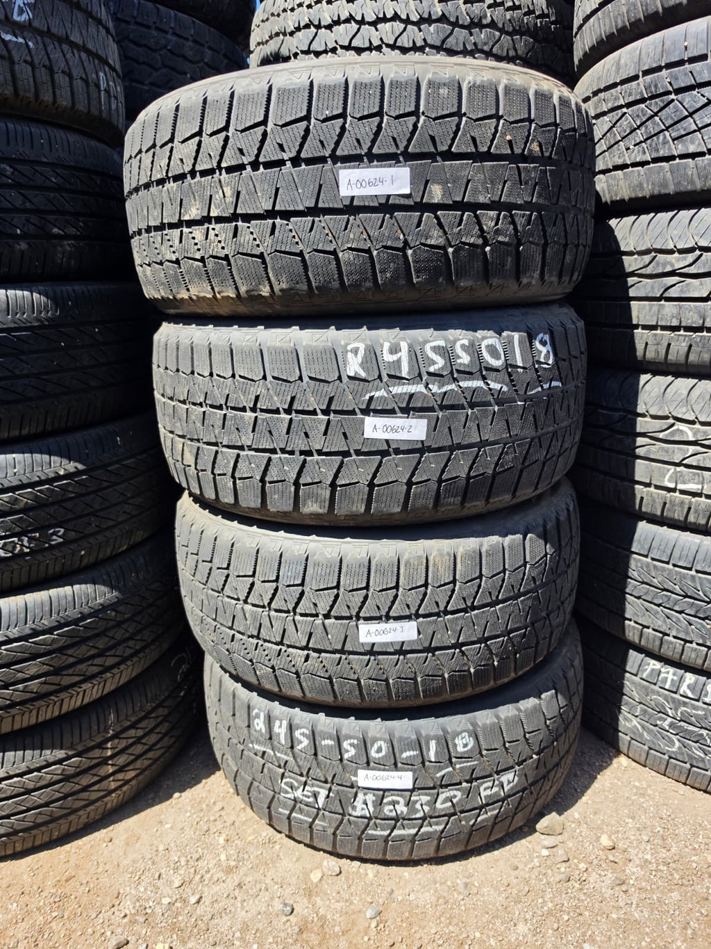 245/50R18 Set (4 Used Tires) Bridgestone Blizzak