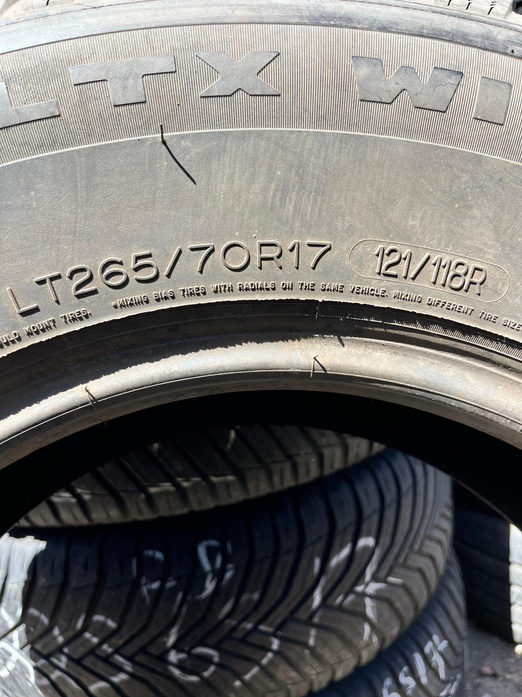 LT265/70R17  Pair (2 Used Tires) Michelin LTX