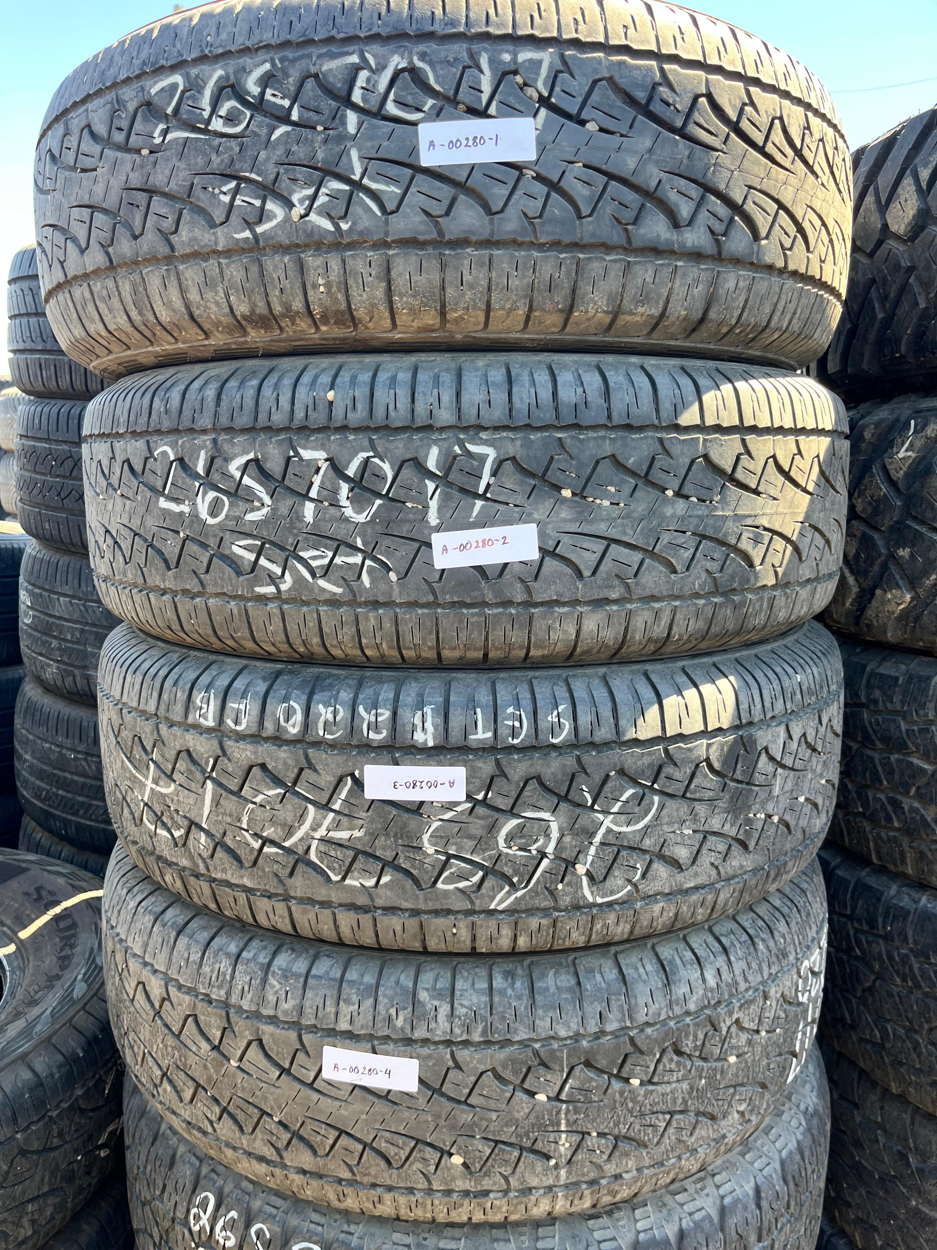 265/70R17 Set (4 Used Tires) Pirelli Scorpion (ATR)