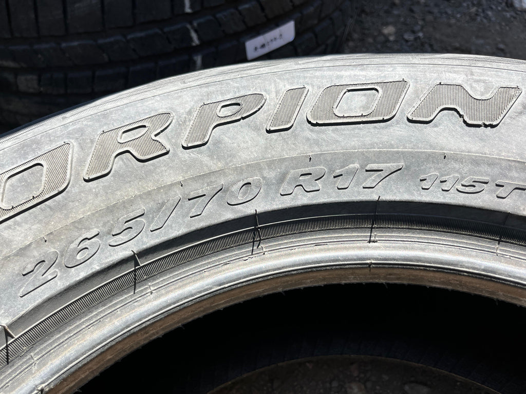 265/70R17 Set (4 Used Tires) Pirelli Scorpion (ATR)