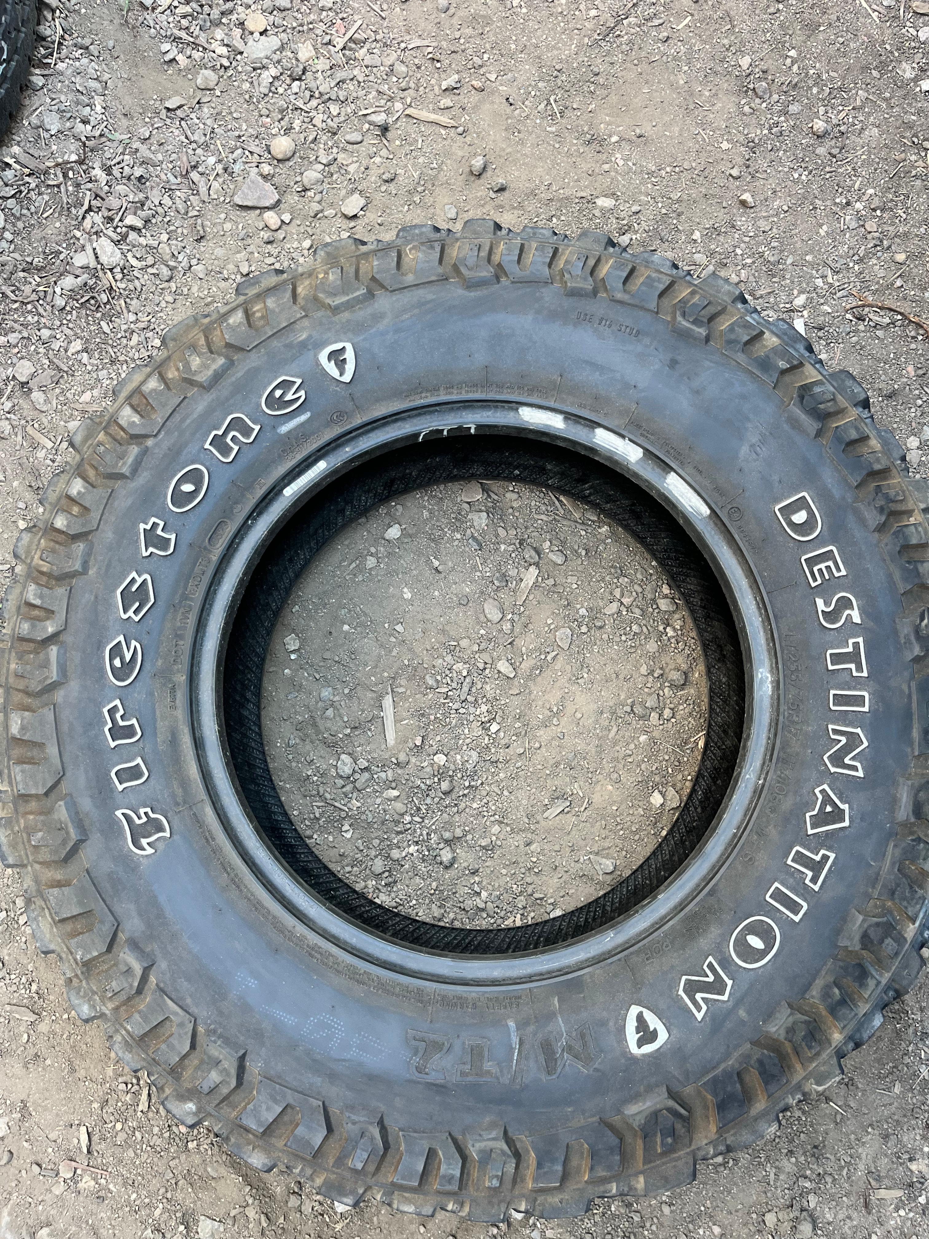 LT255/75R17 Pair (2 Used Tires) Firestone Destination
