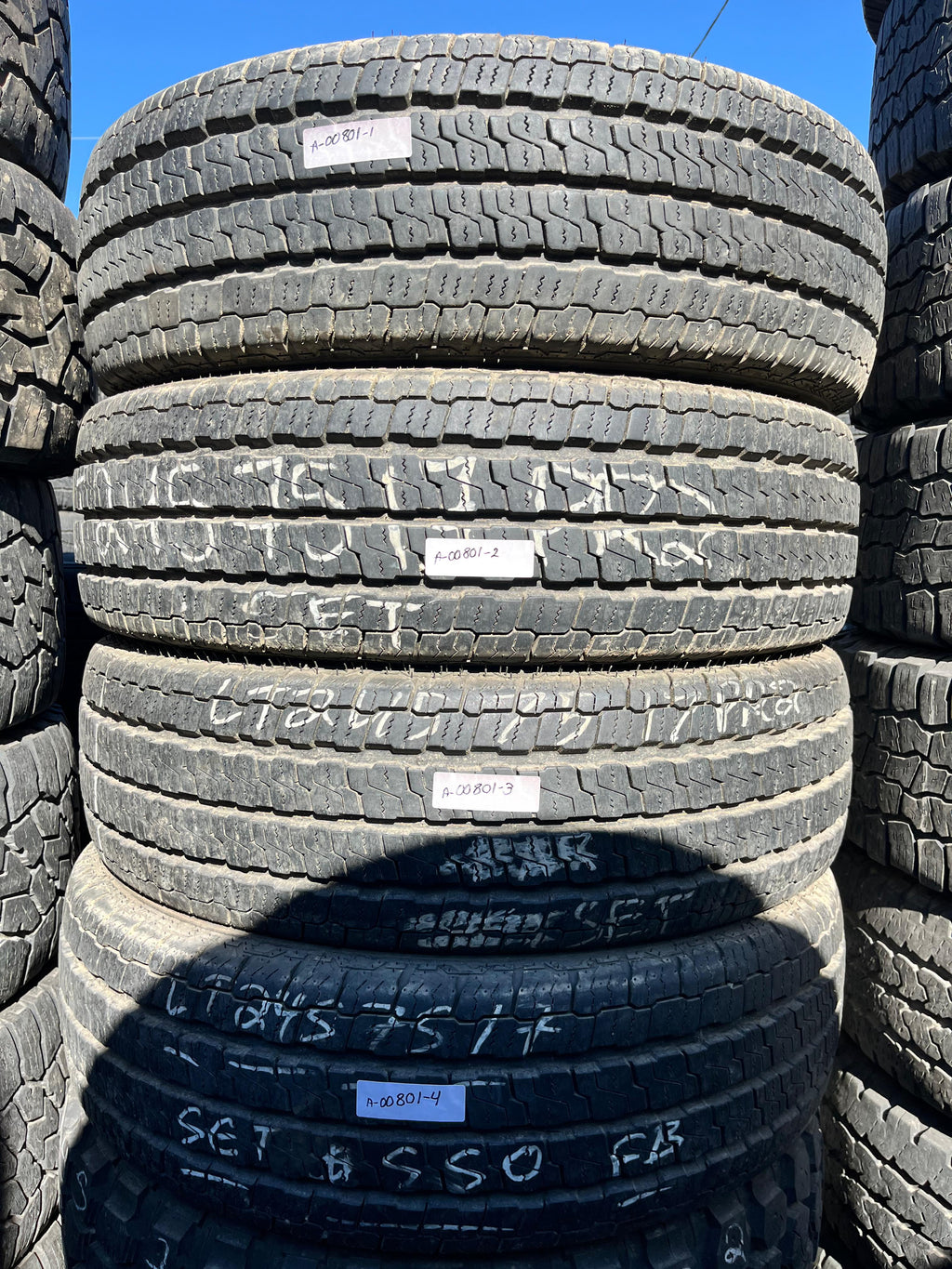 LT245/75R17 Set (4 Used Tires) Hercules Trac (CH4)
