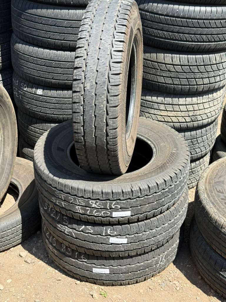 LT215/85R16 Set (4 Used Tires) Continental VanContact A/S