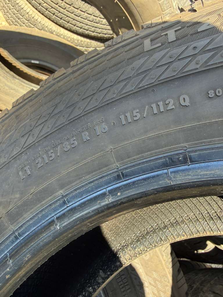 LT215/85R16 Set (4 Used Tires) Continental VanContact A/S