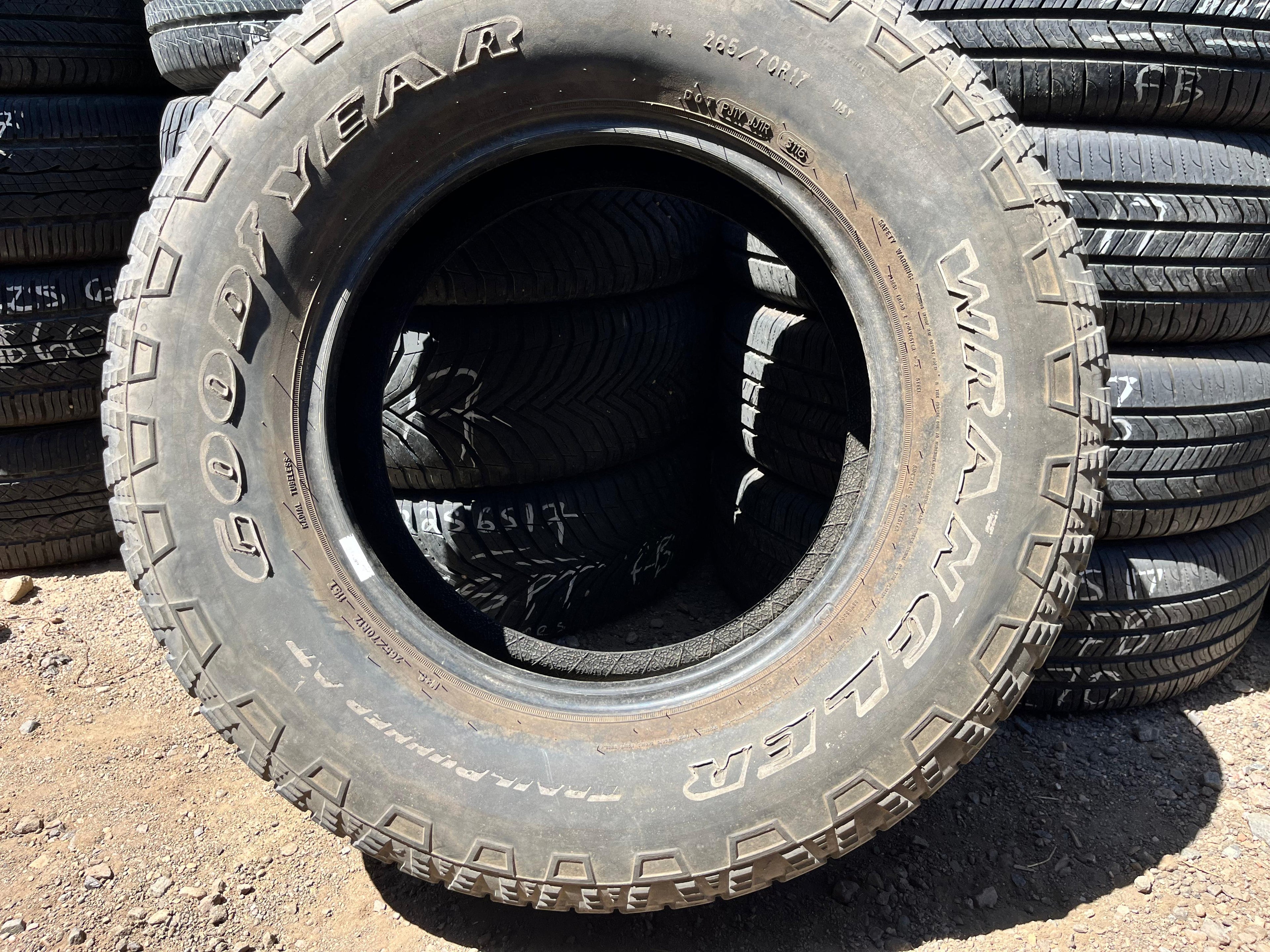 265/70R17 Pair (2 Used Tires) Goodyear Wrangler