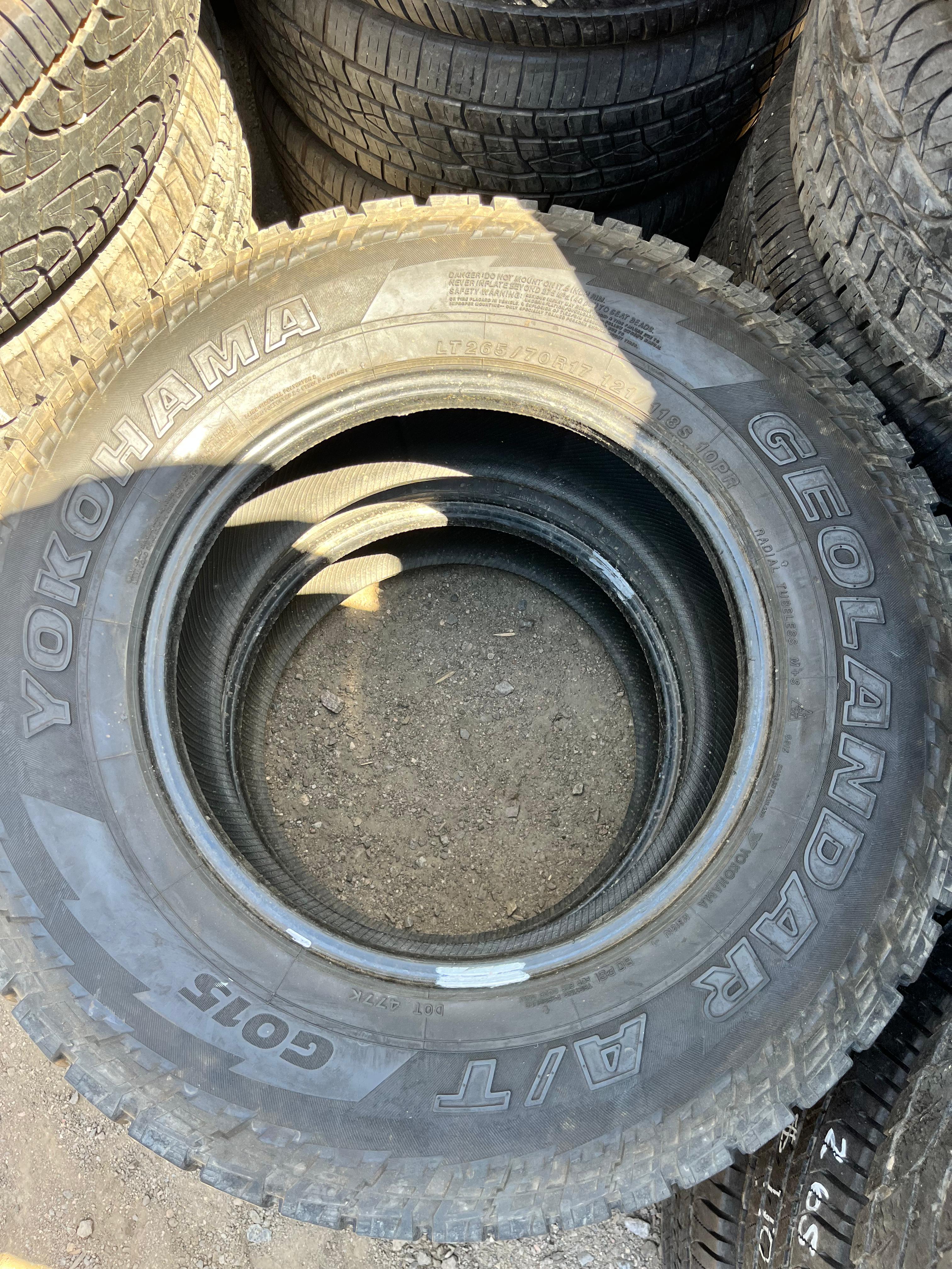 LT 265/70R17  Pair (2 Used Tires) Yokohama Geolandar