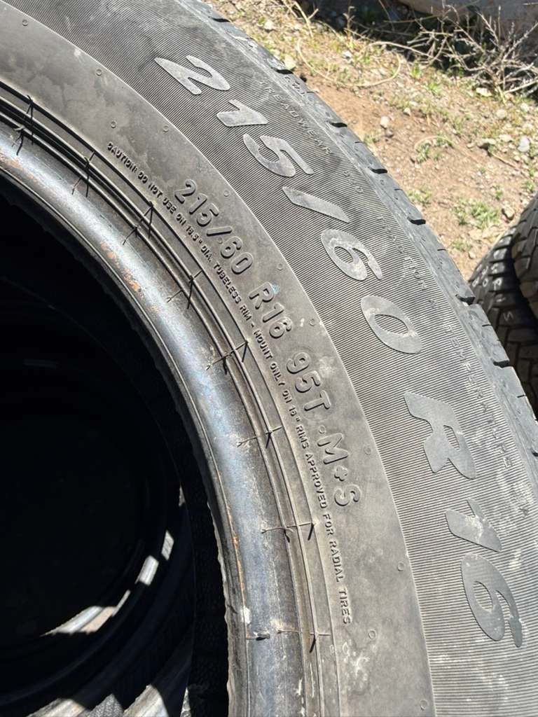 215/60R16 Set (4 Used Tires) Pirelli P4 Four Seasons Plus