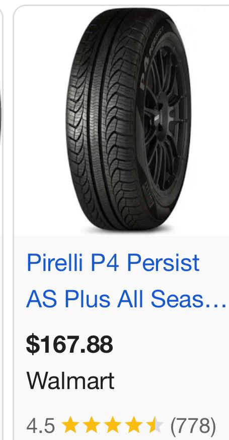 215/60R16 Set (4 Used Tires) Pirelli P4 Four Seasons Plus