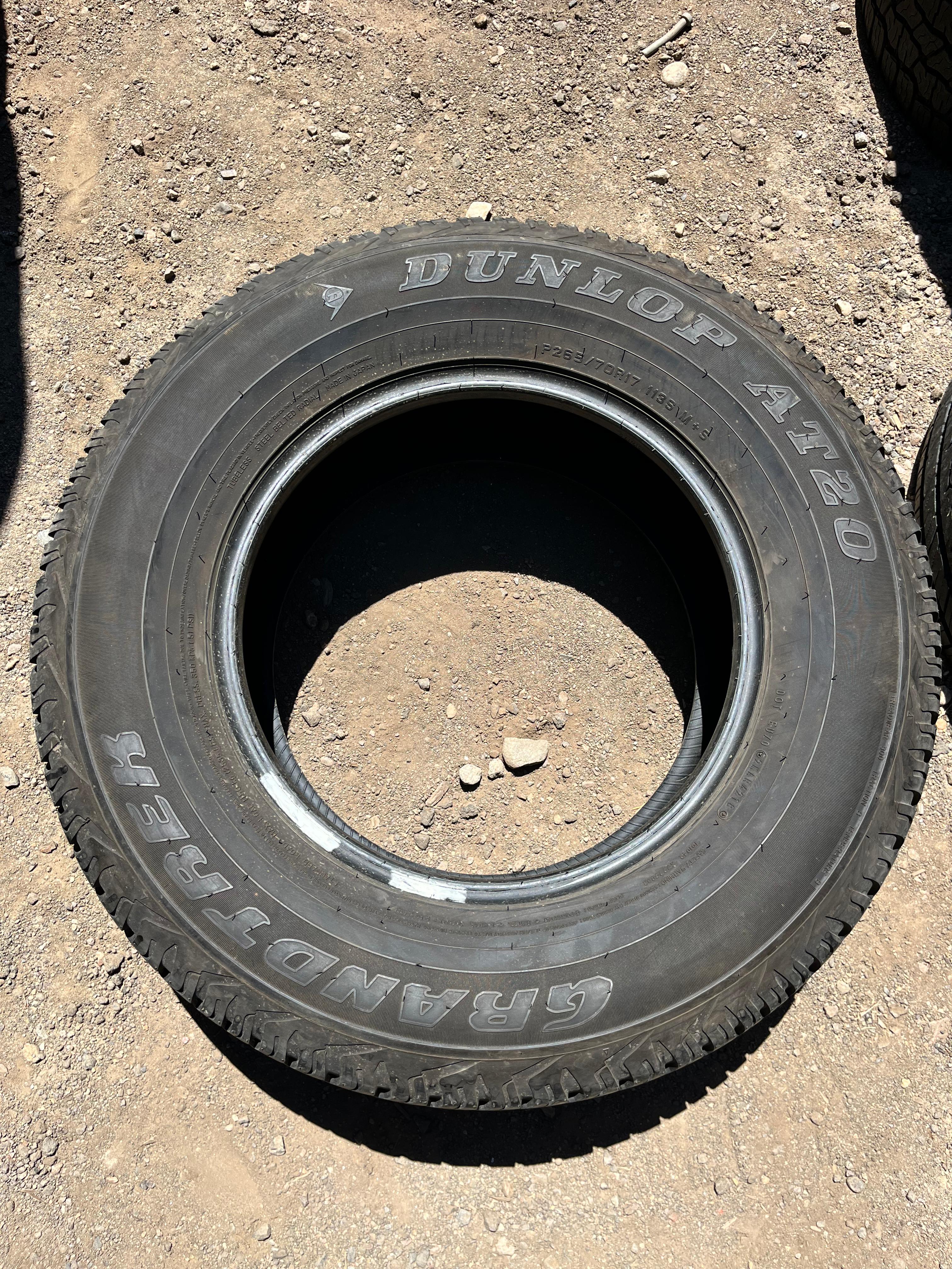 265/70R17 Pair (2 Used Tires) GrandTrek Dunlop (AT20)