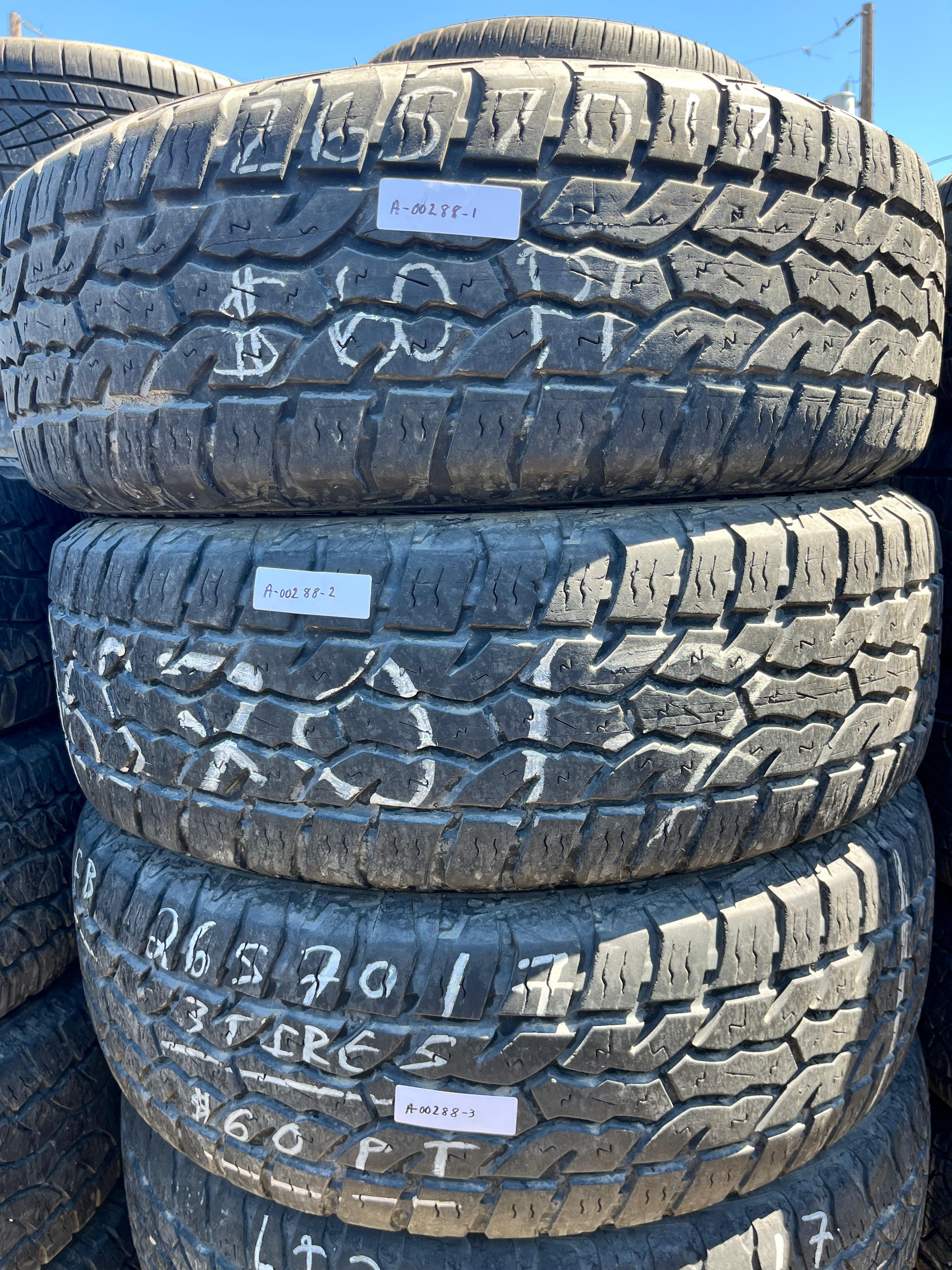 265/70R17 (3 Used Tires) Ironman All Country A/T