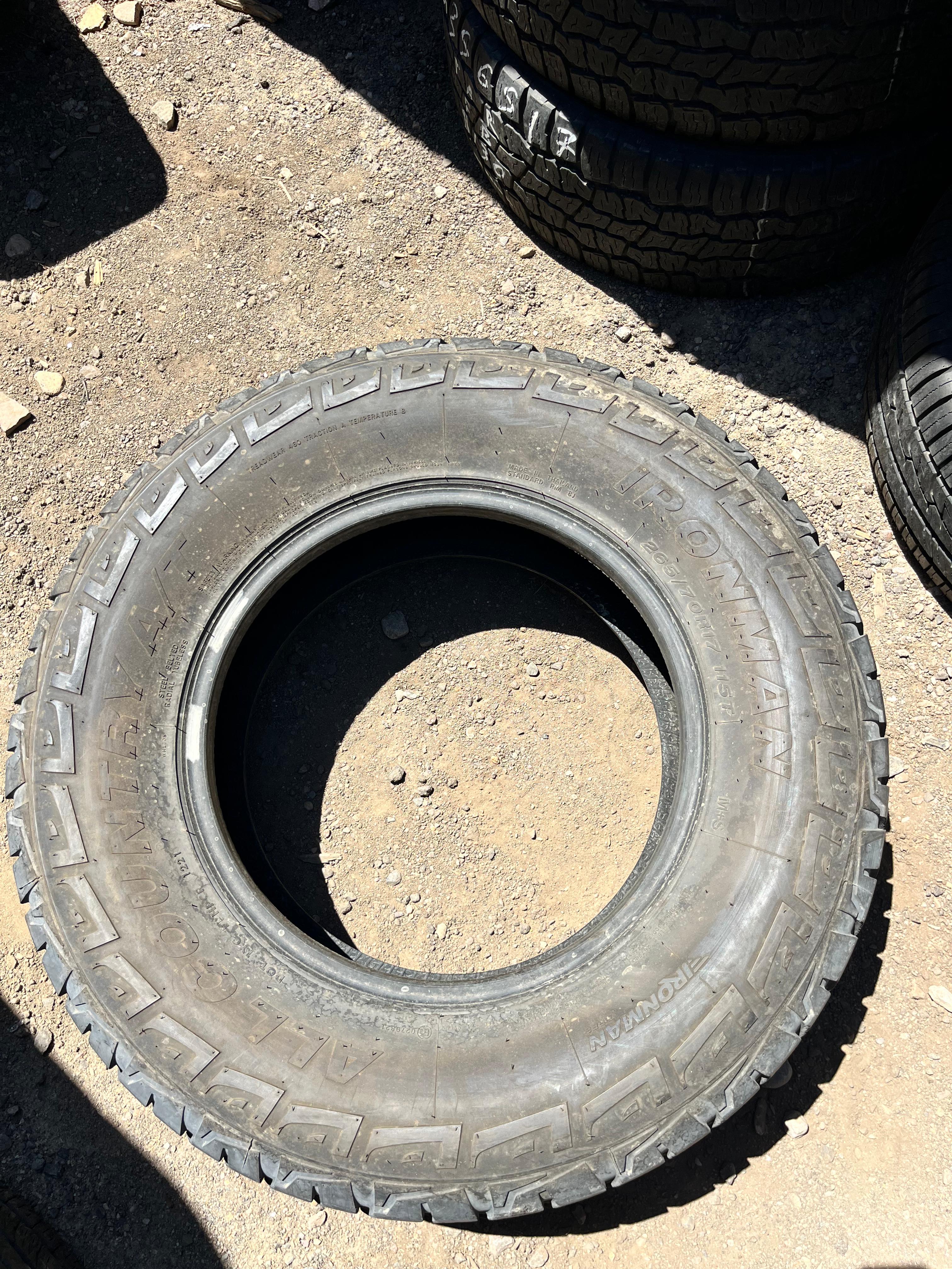 265/70R17 (3 Used Tires) Ironman All Country A/T
