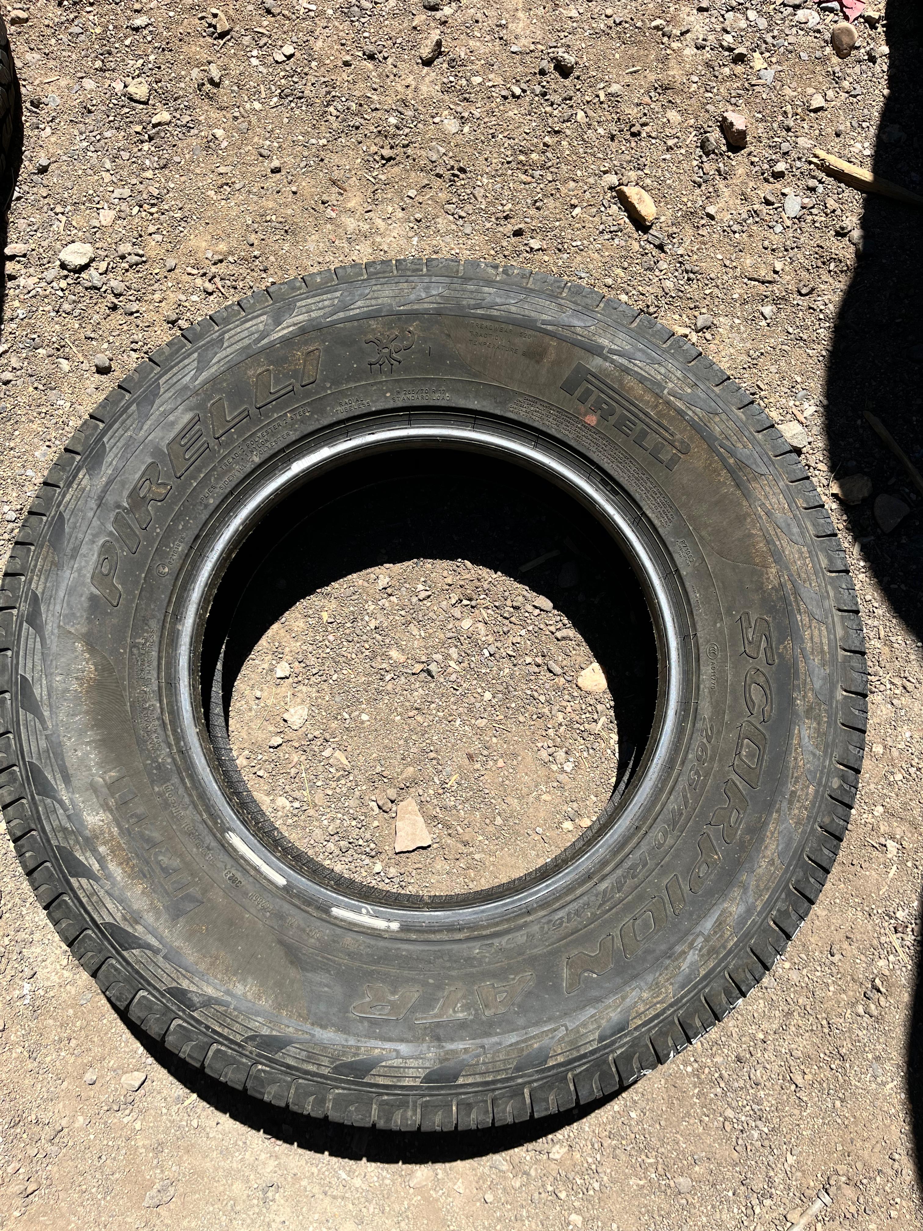 265/70R17 Set (4 Used Tires) Pirelli Scorpion (ATR)
