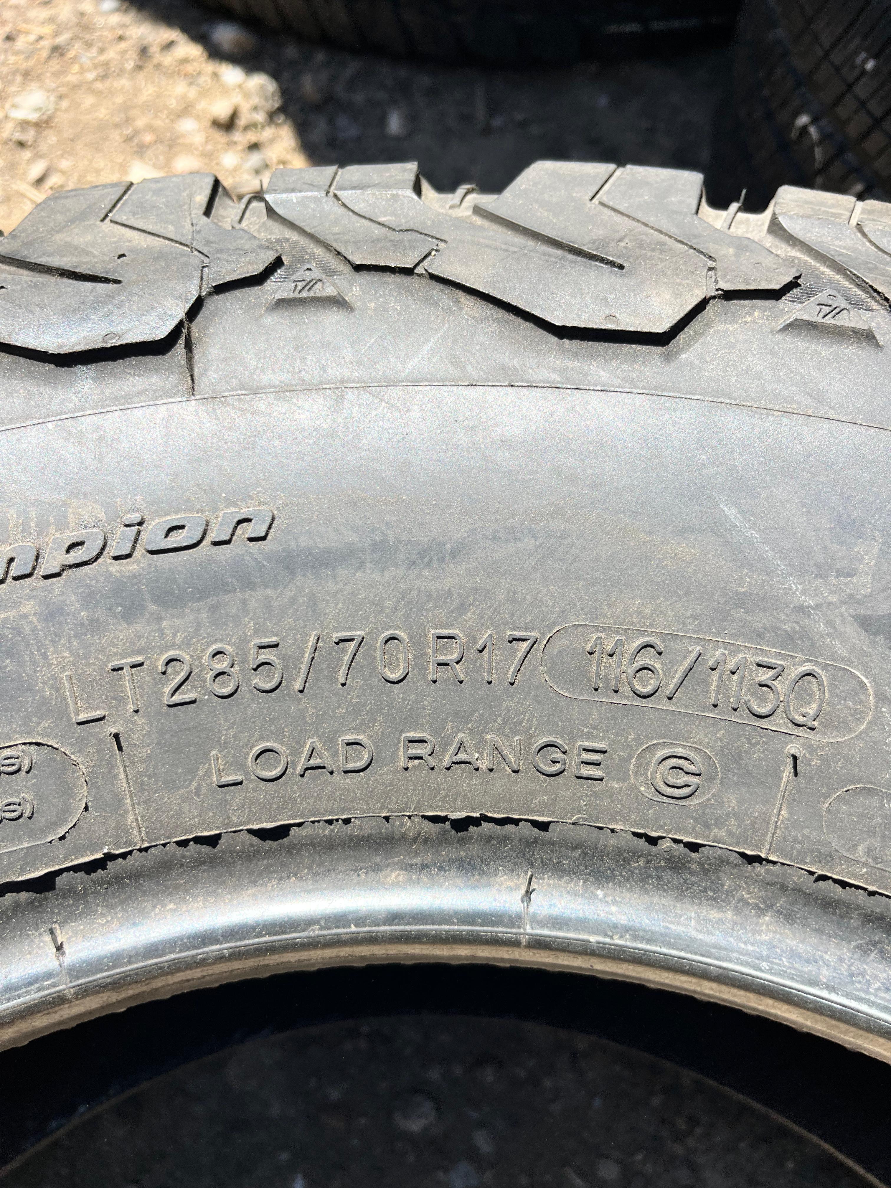 LT285/70R17 Set (4 Used Tires) BFGoodrich Baja Champion