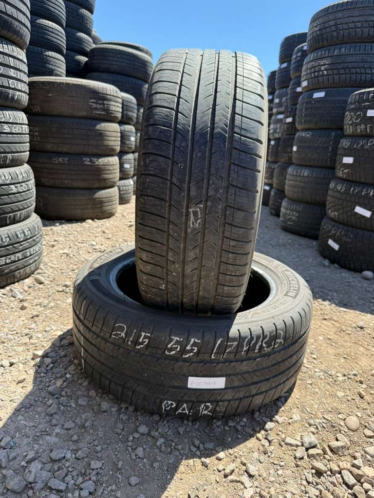 215/55R17 Pair (2 Used Tires) Michelin Pilot Sport All Season 4