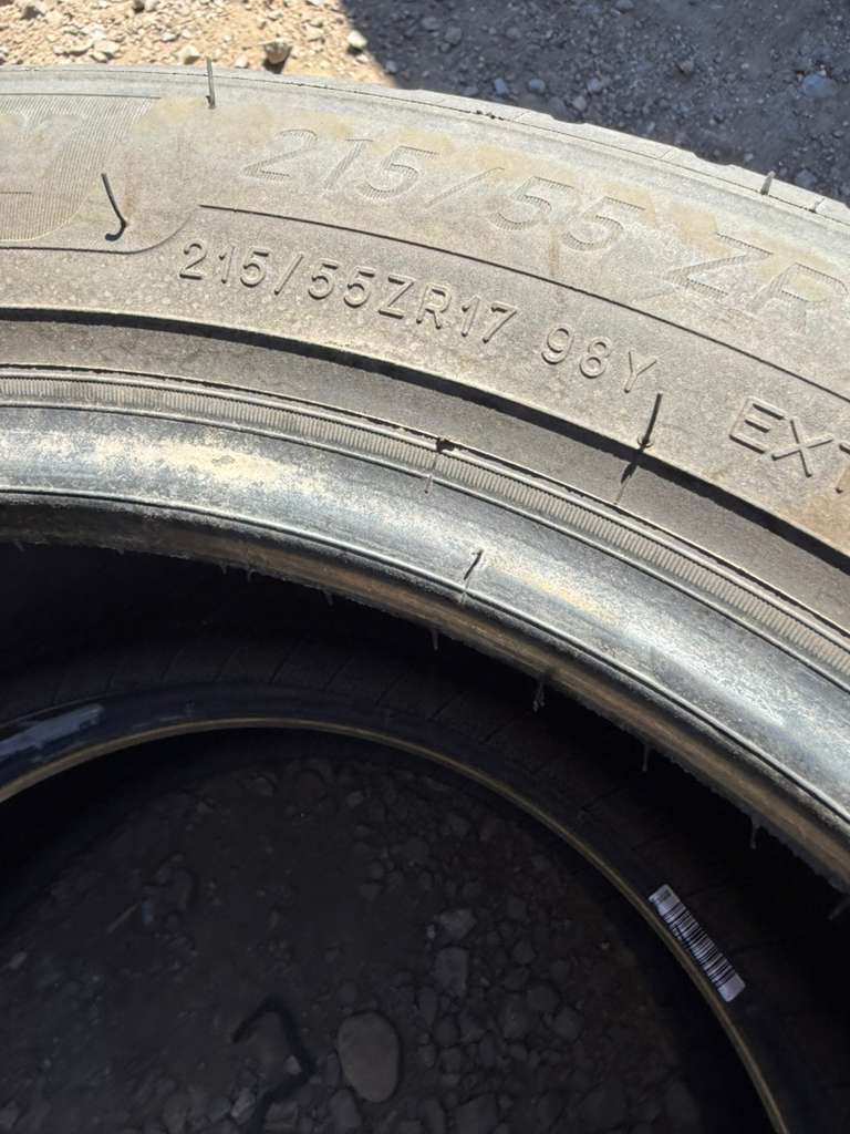 215/55R17 Pair (2 Used Tires) Michelin Pilot Sport All Season 4