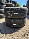 215/55R17 Pair (2 Used Tires) Michelin Pilot Sport All Season 4