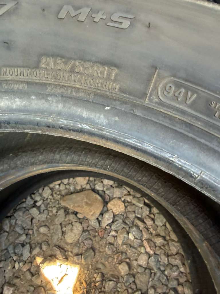 215/55R17 Pair (2 Used Tires) Mastercraft Stratus AS