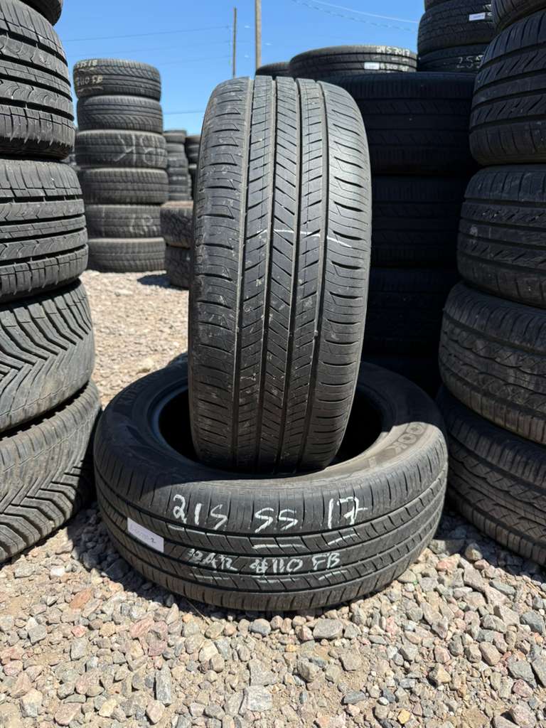 215/55R17 Pair (2 Used Tires) Hankook Kinergy GT
