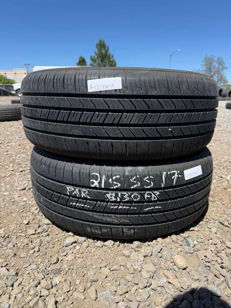 215/55R17 Pair (2 Used Tires)  Sailun Atrezzo SH408
