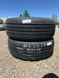 215/55R17 Pair (2 Used Tires)  Sailun Atrezzo SH408