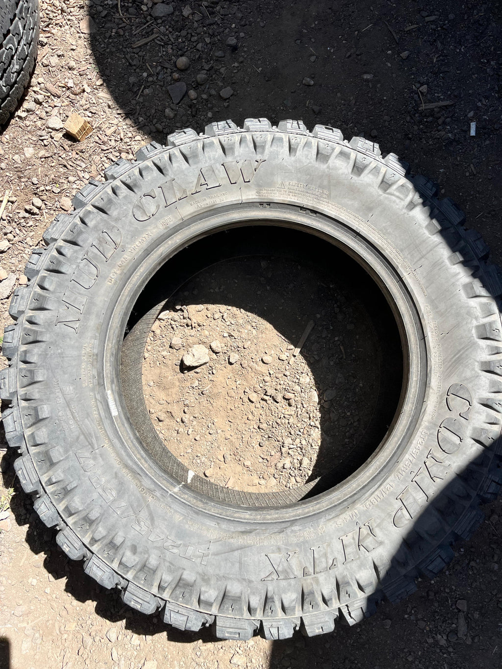 LT245/75R17 Pair (2 Used Tires) Mud Claw Comp MTX