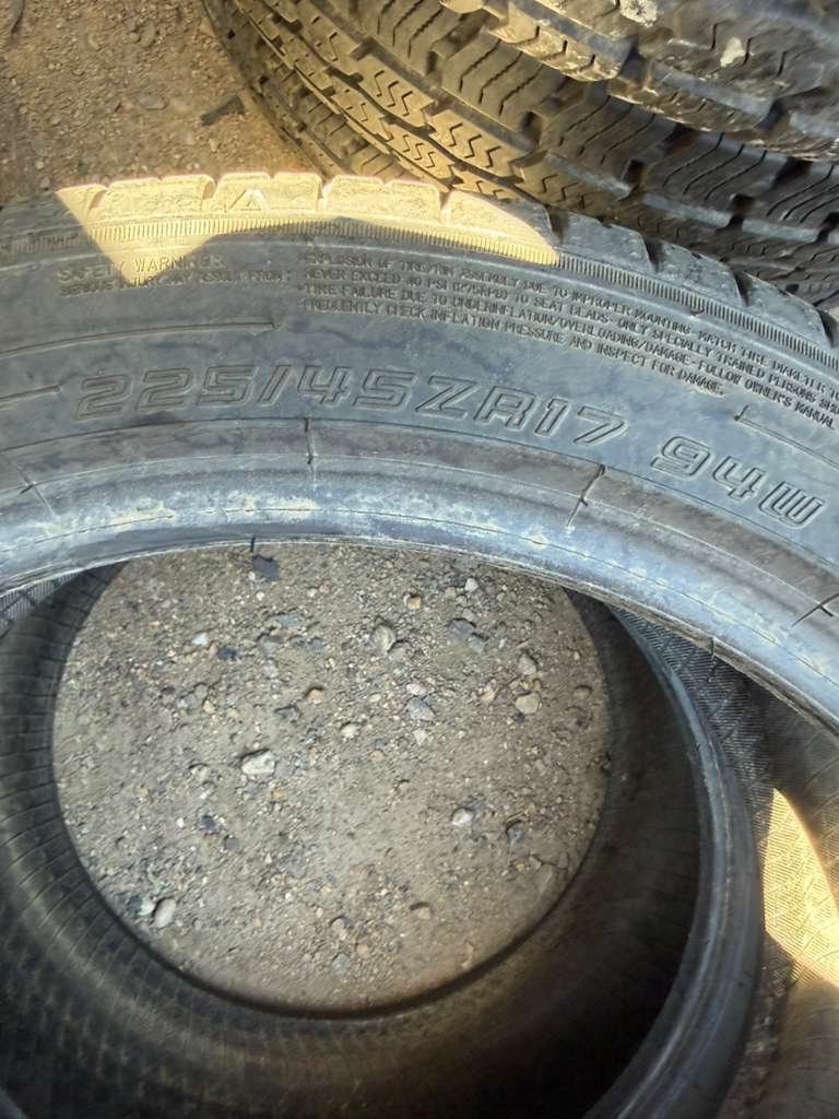 225/45R17 Pair (2 Used Tires) Falken Pro G6 Sport A/S