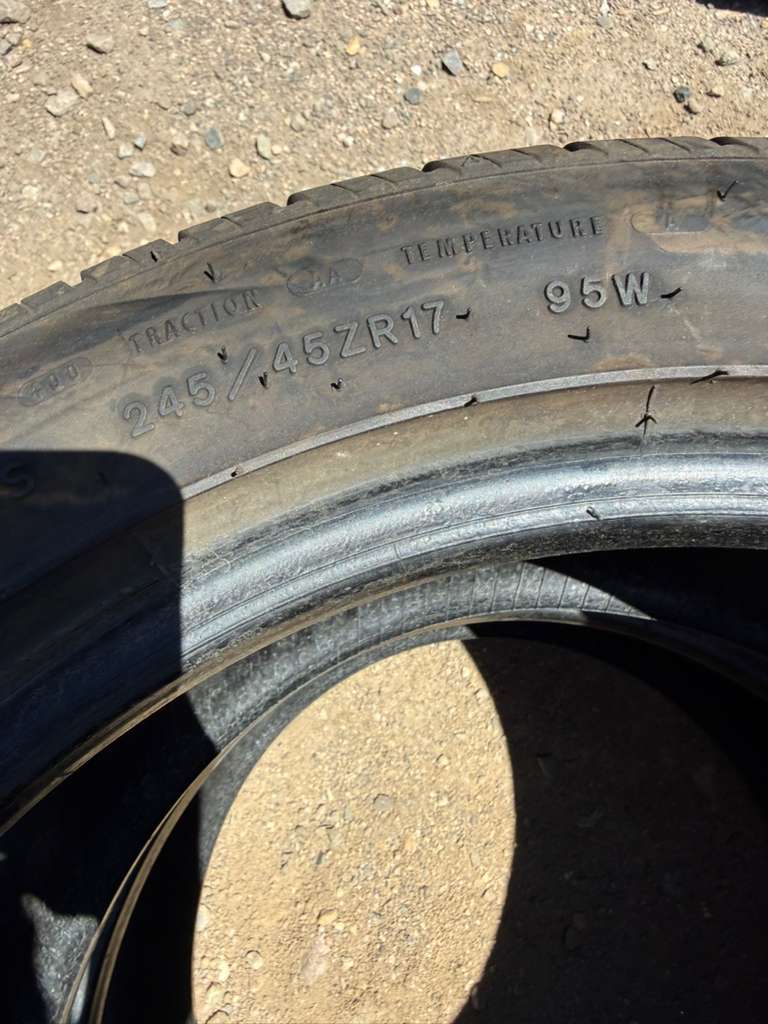 245/45R17 Pair (2 Used Tires)  Goodyear Eagle GT