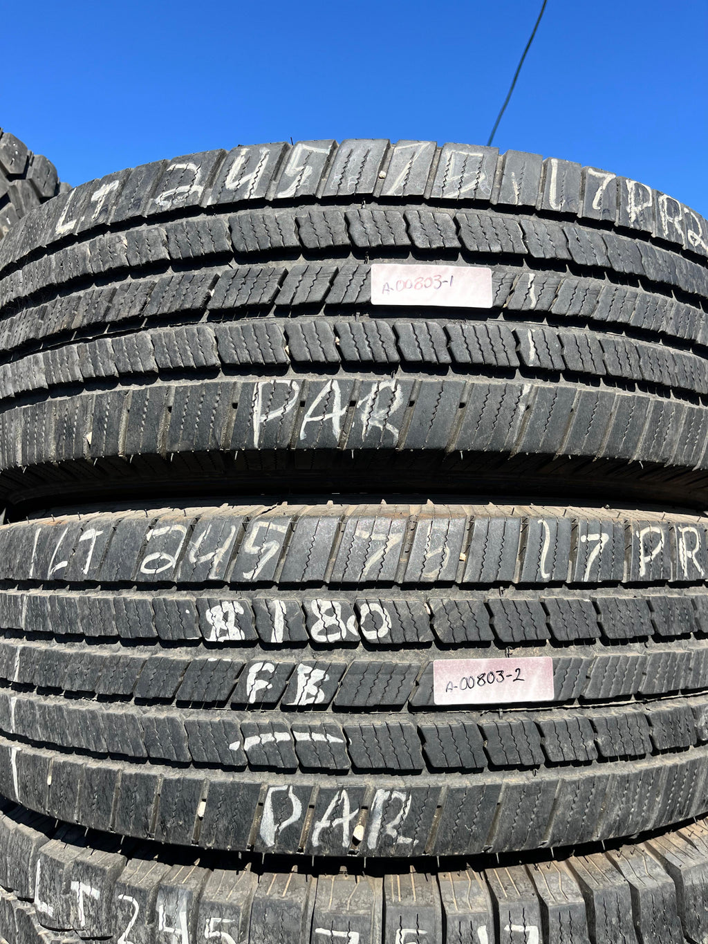 LT245/75R17 Pair (2 Used Tires) Michelin LTX (MS2)