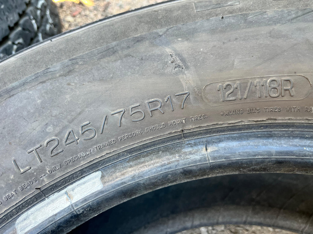 LT245/75R17 Pair (2 Used Tires) Michelin LTX (MS2)