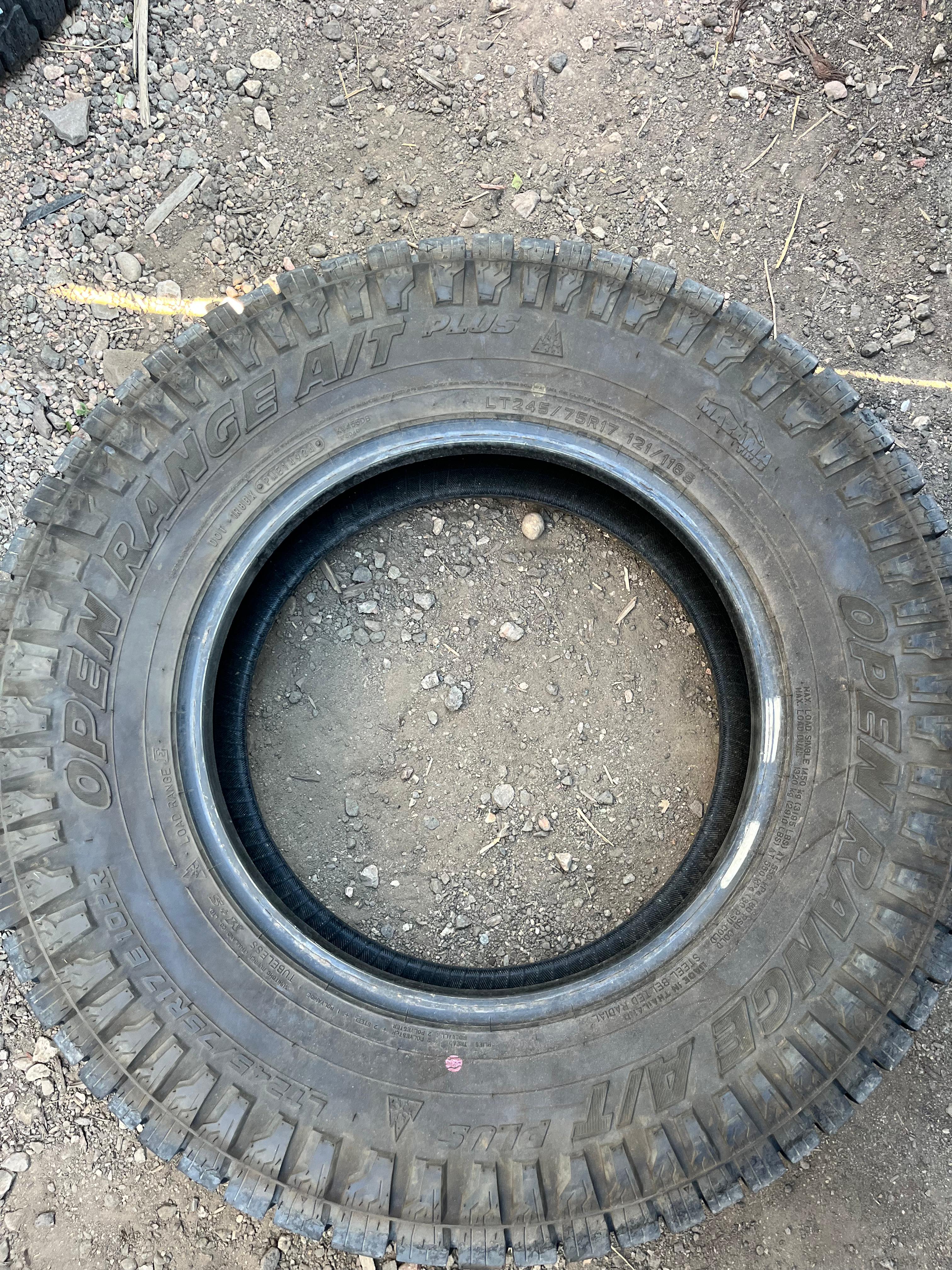 LT245/75R17 Set (4 Used Tires) Mazama Tire Open Range (Plus)