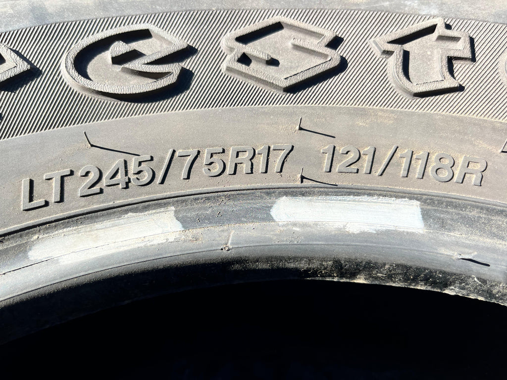 LT245/75R17 (3 Used Tires) Firestone Transforce (AT2)