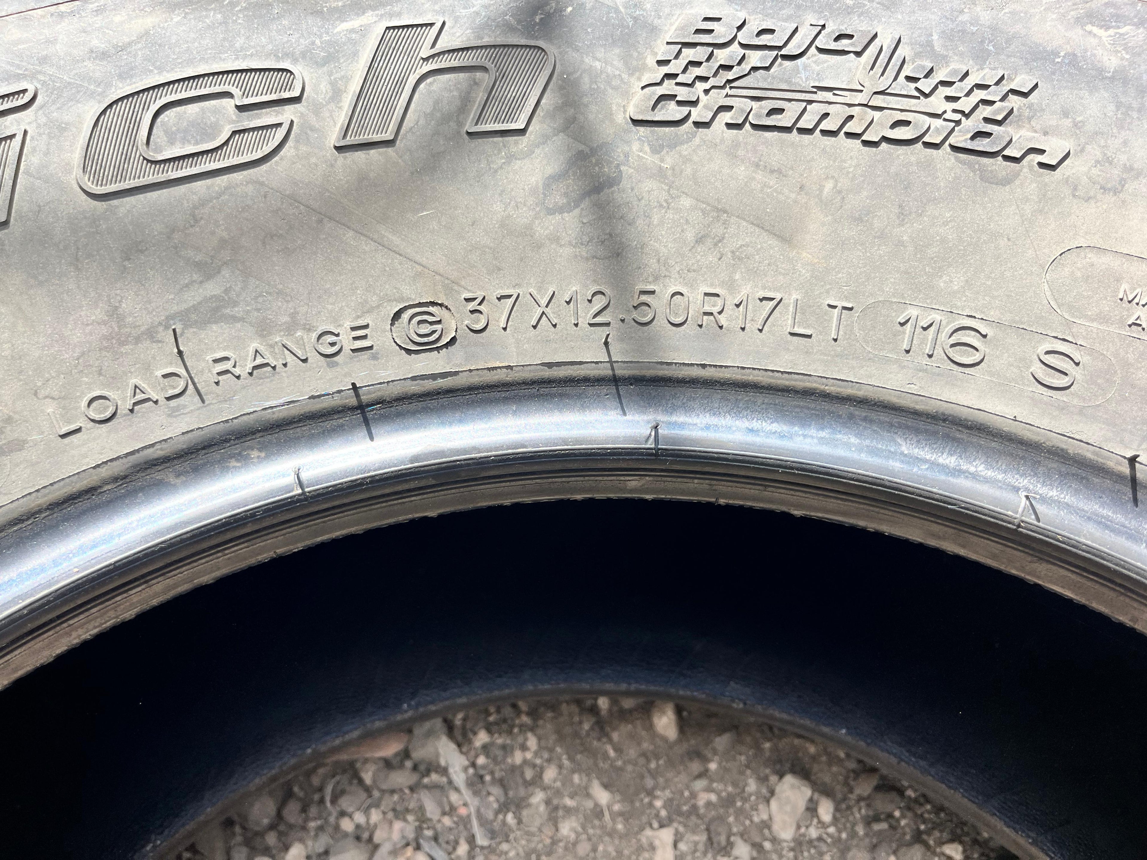 LT37x12.50R17 Pair (2 Used Tires) BFGoodrich Baja Champion