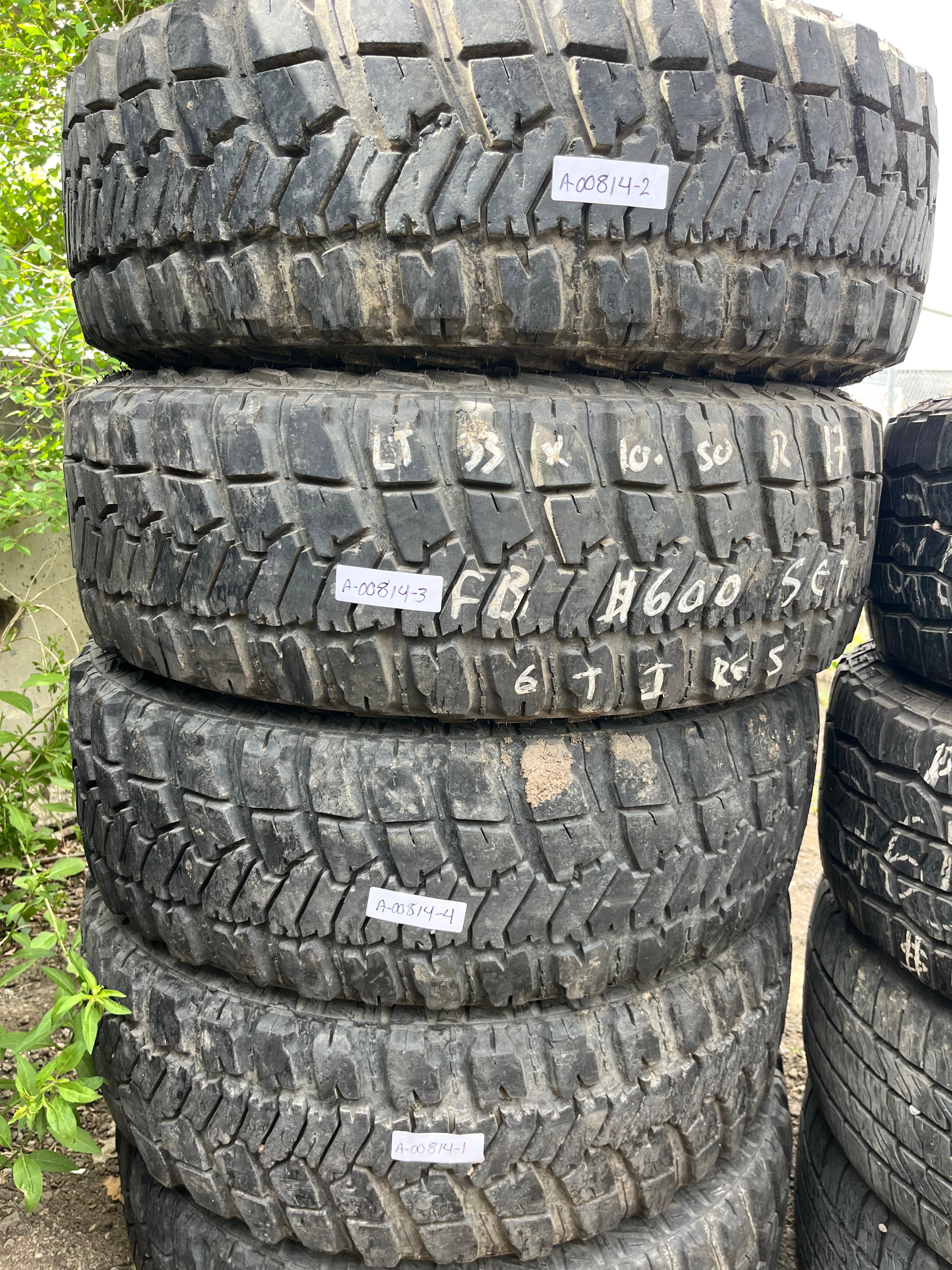LT33x10.50R17 Set (4 Used TIres) Goodyear Wrangler(MT/R)