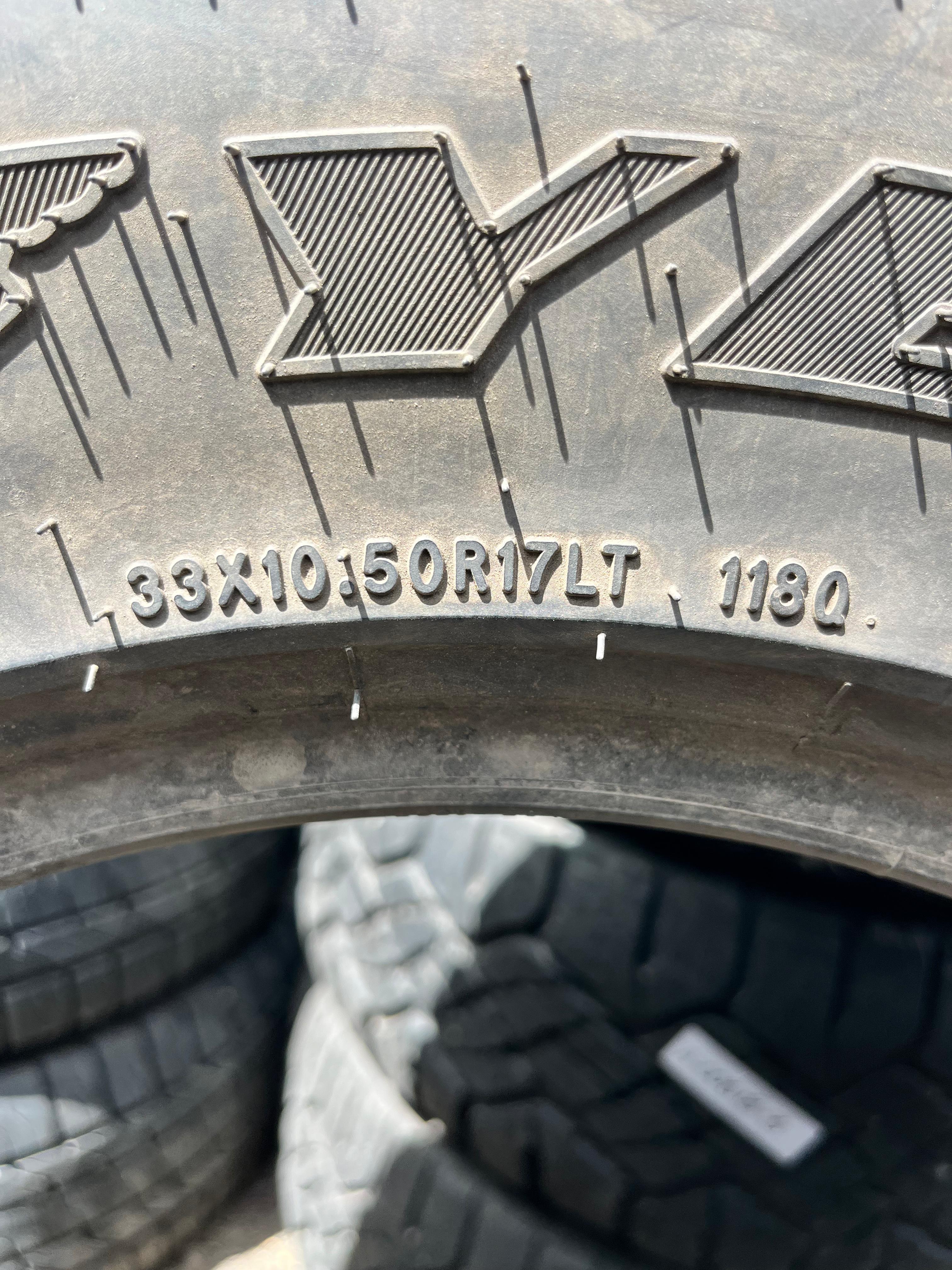 LT33x10.50R17 Set (4 Used TIres) Goodyear Wrangler(MT/R)