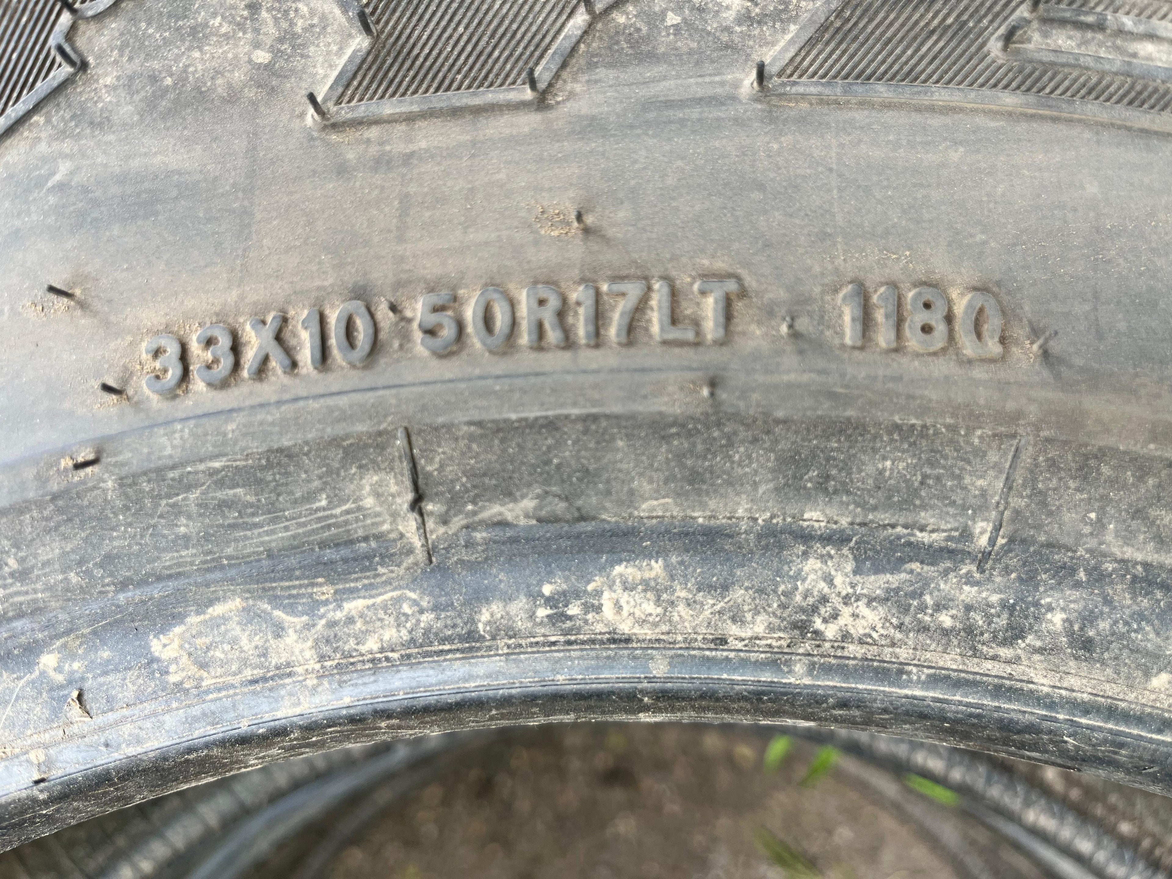LT33x10.50R17 Pair (2 Used Tires) Goodyear Wrangler(MT/R)