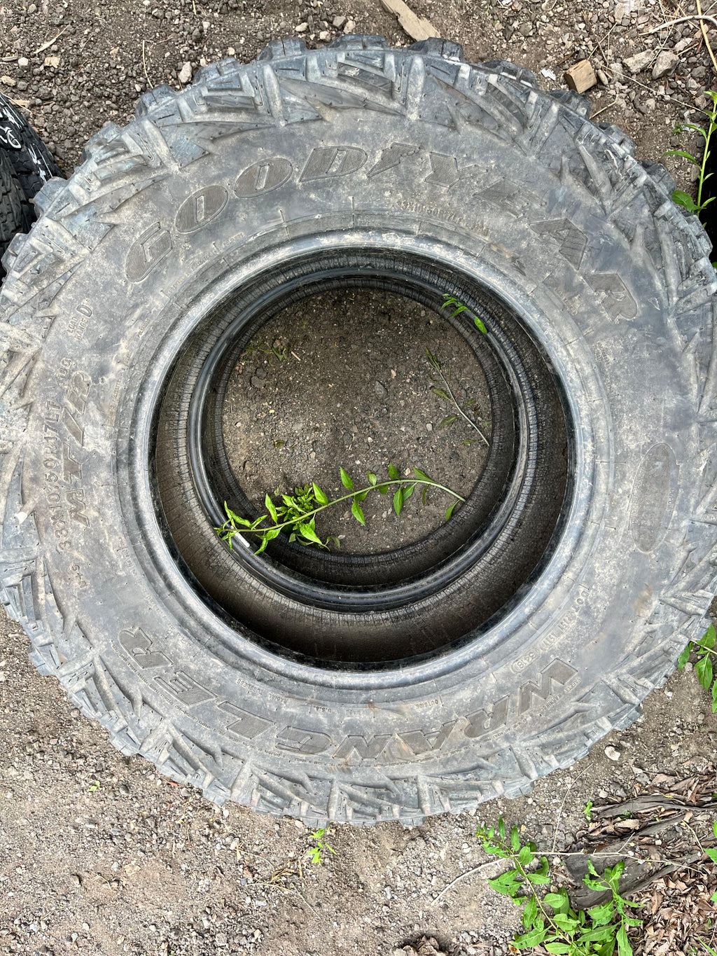 LT33x10.50R17 Pair (2 Used Tires) Goodyear Wrangler(MT/R)