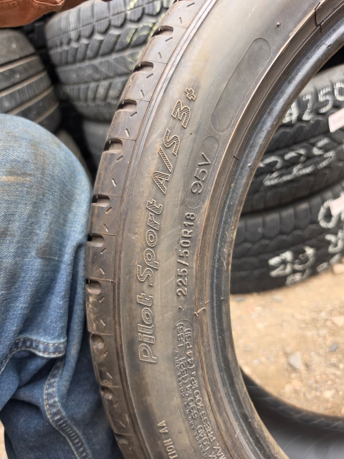 225/50ZR18 Pair (2 Used Tires) Michelin Pilot Sport A/S3+